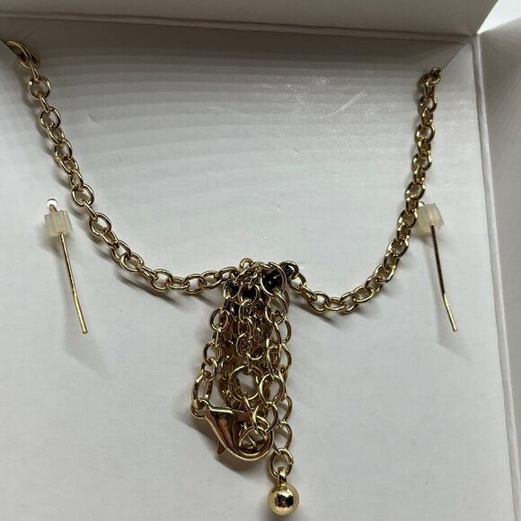 MIXIT Necklace Earring Set In Box Beaded Gold Tone Enamel Gift Statement Women - Picture 6 of 14